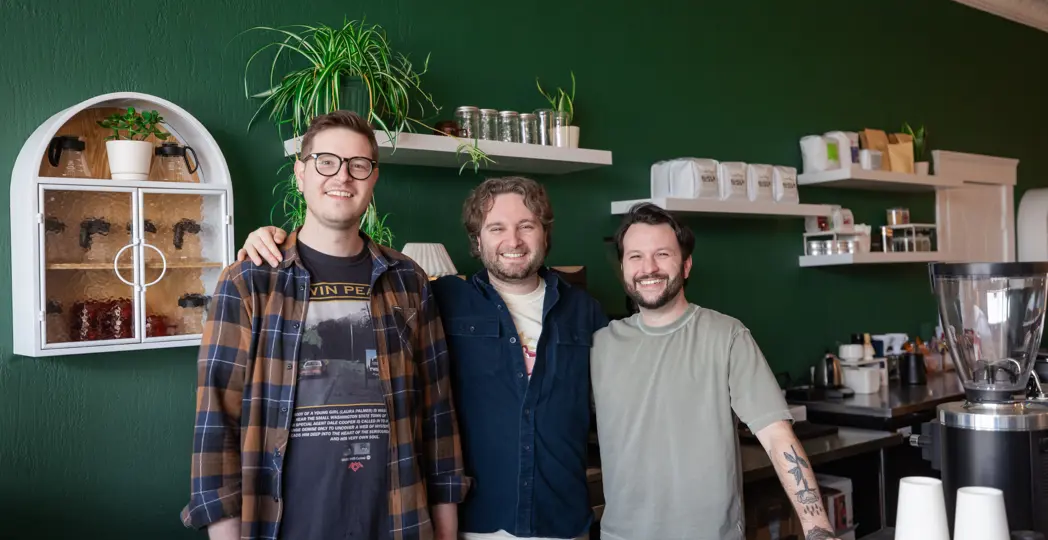 Austin Fedor, Jacob Digman and Cory Hadje are the collaborative behind Vessel Coffee Collaborative. | Photographed by Josh Dobay