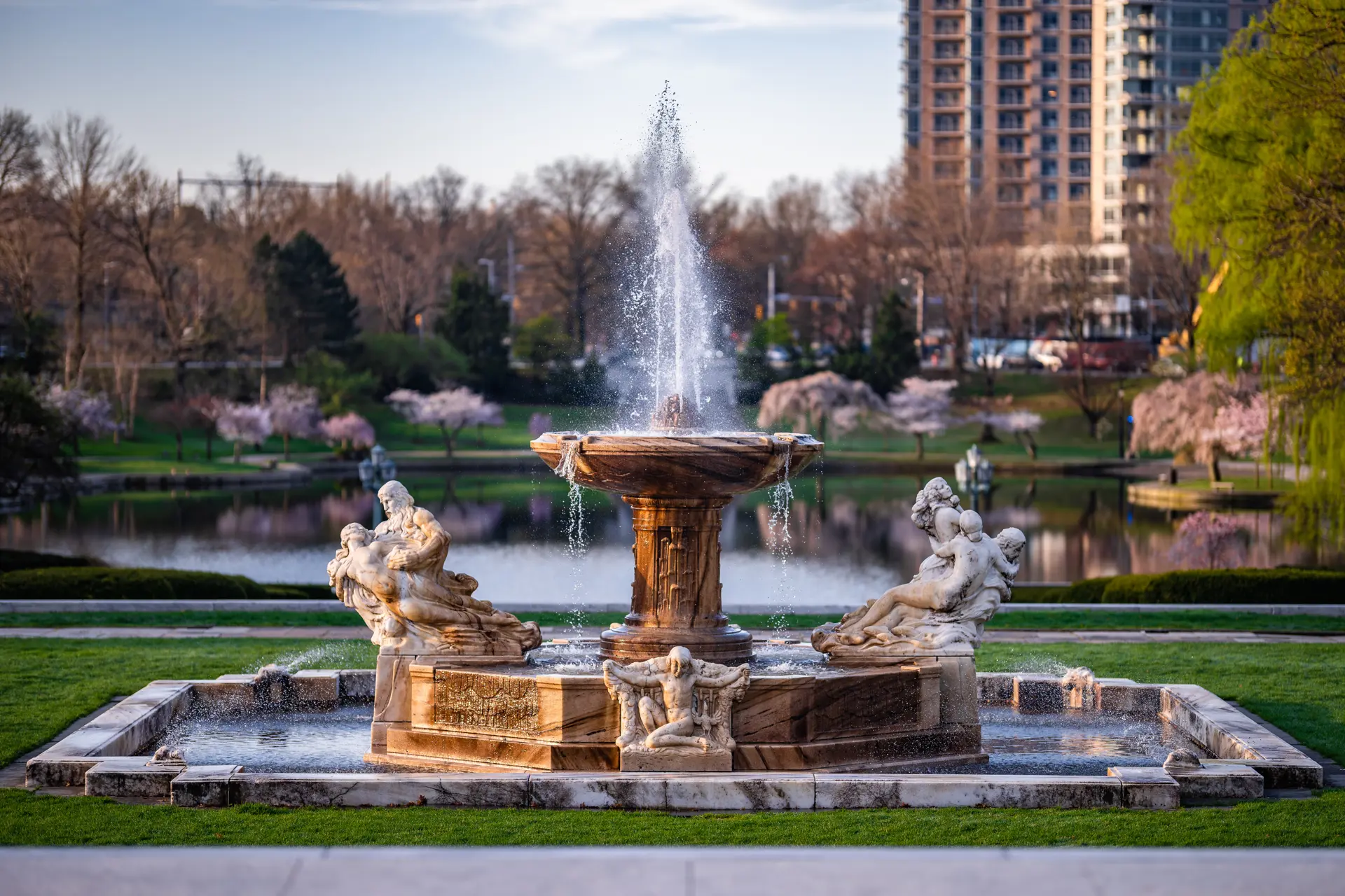 Cherry blossoms at Wade Lagoon.