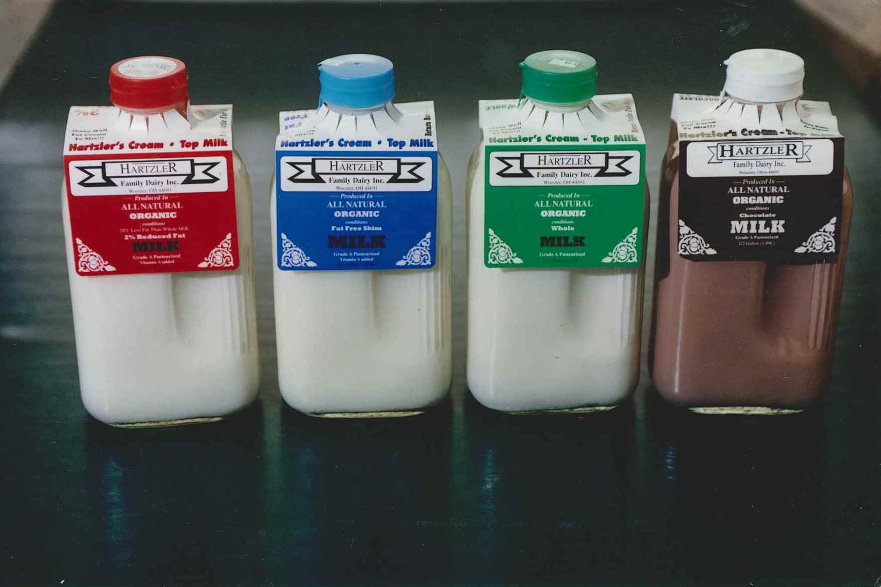 Hartzler milk glass bottles