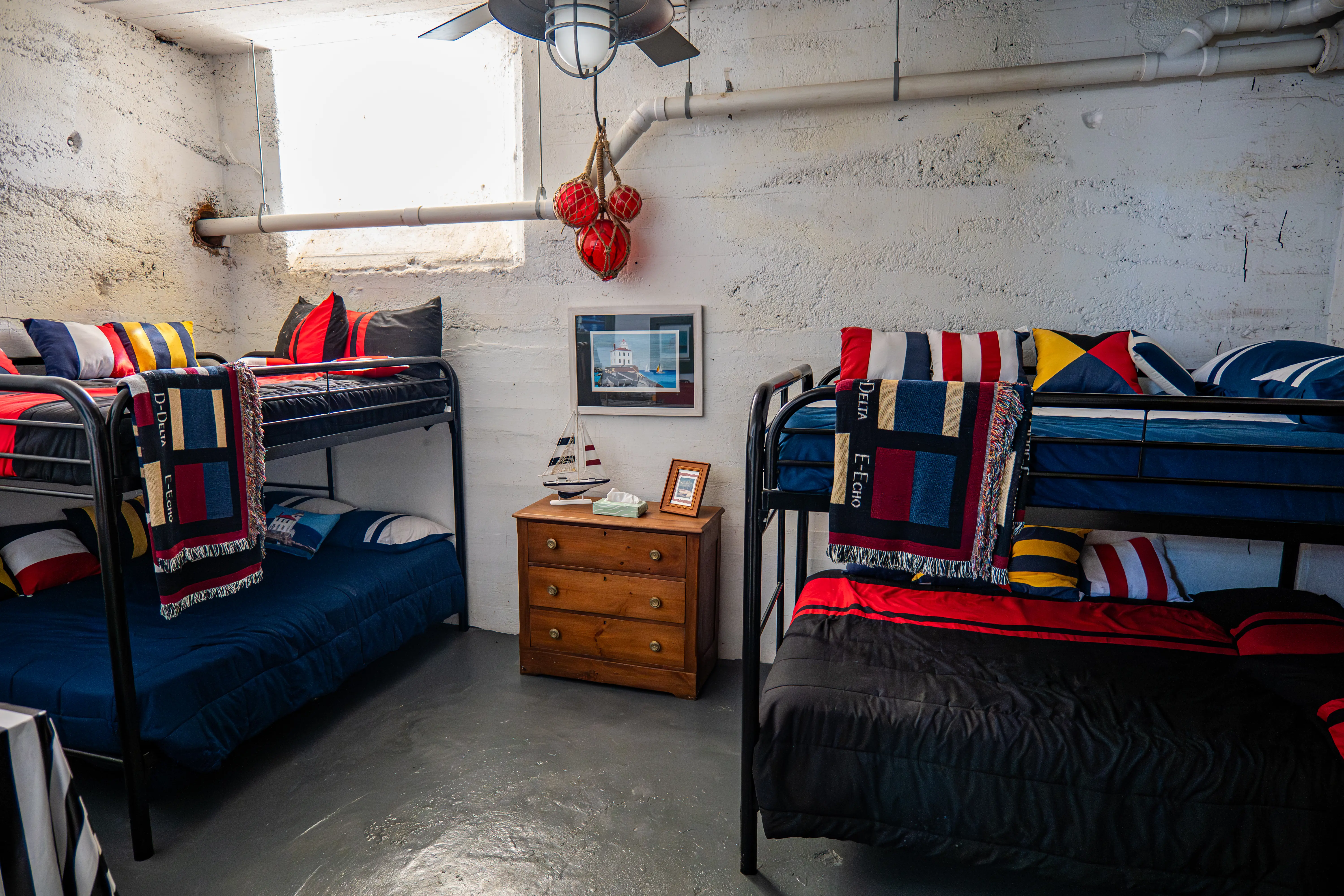 bunk beds in bedroom of Fairport Harbor Lighthouse