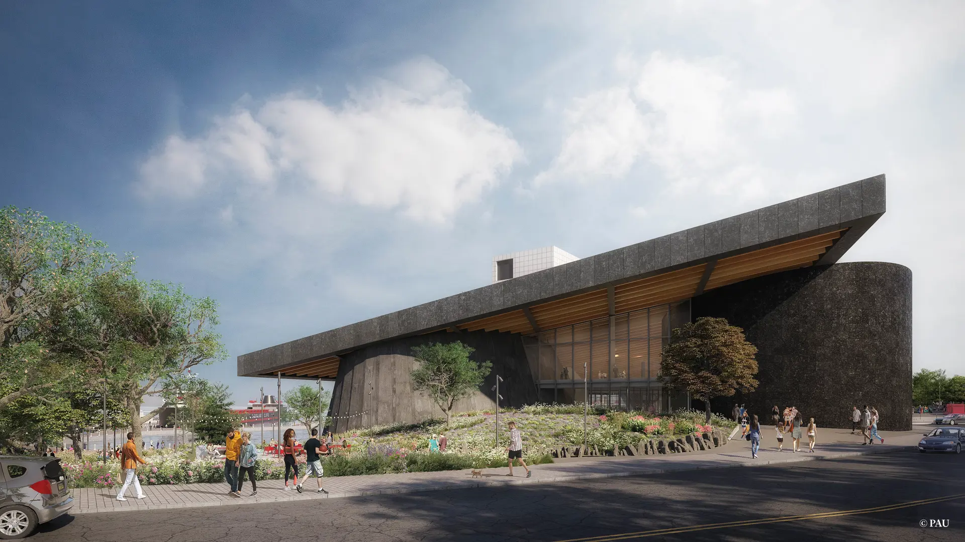 Exterior of Rock Hall expansion
