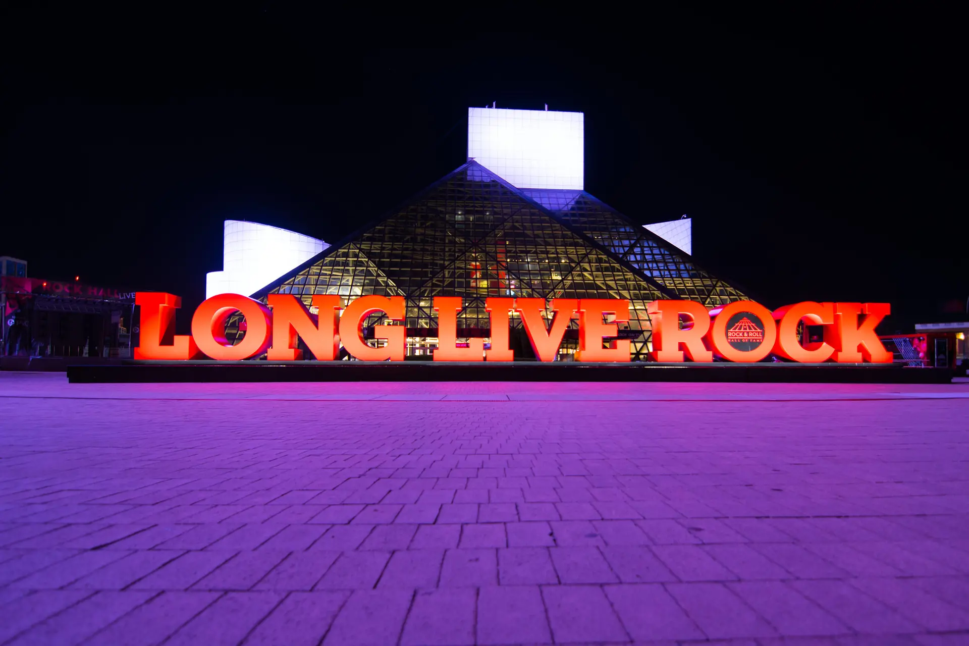 Front of the Rock & Roll Hall of Fame in Cleveland