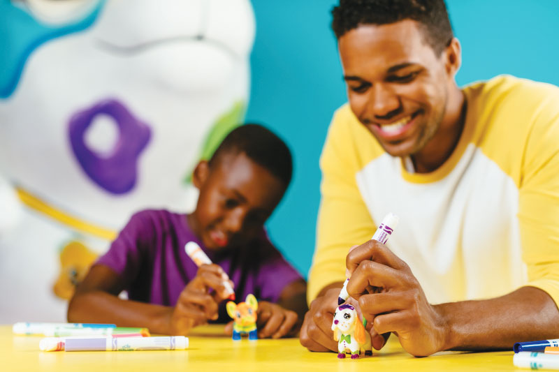 A dad and son create at Pennsylvania’s Crayola Experience (photo courtesy of Crayola Experience) A dad and son create at Pennsylvania’s Crayola Experience (photo courtesy of Crayola Experience)