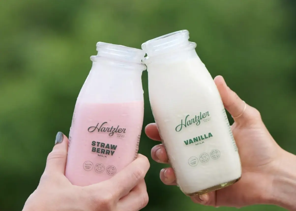 Hartzler milk glass bottles