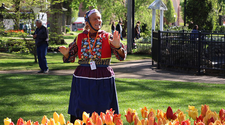 Woman at Tulip Time in Holland, Michigan (photo courtesy of Tulip Time)