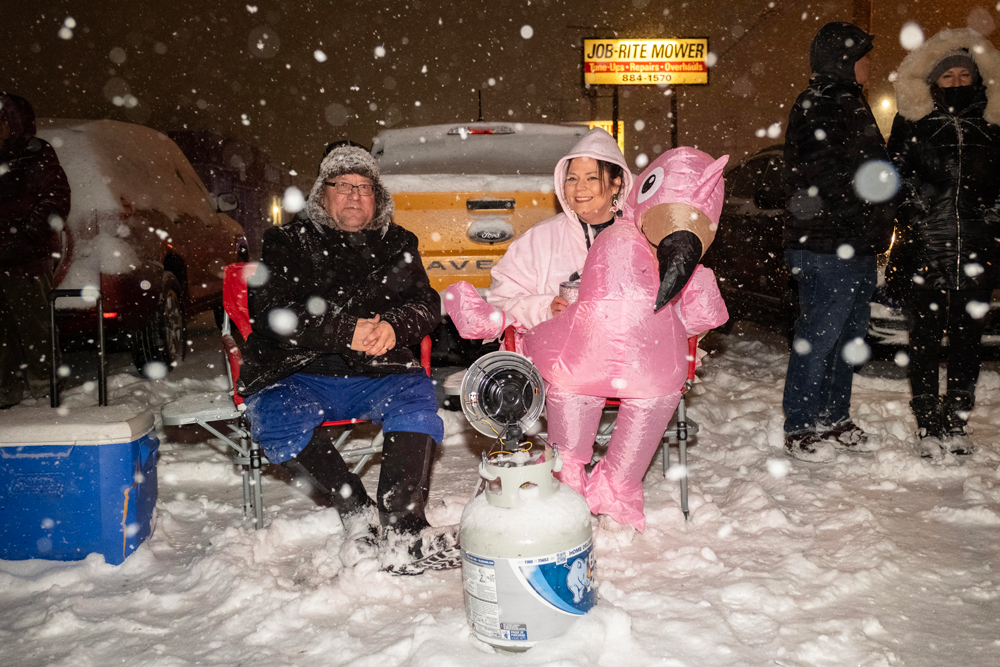 A festive kisses as a pierogi drops in Parma at midnight on New Year’s Eve
