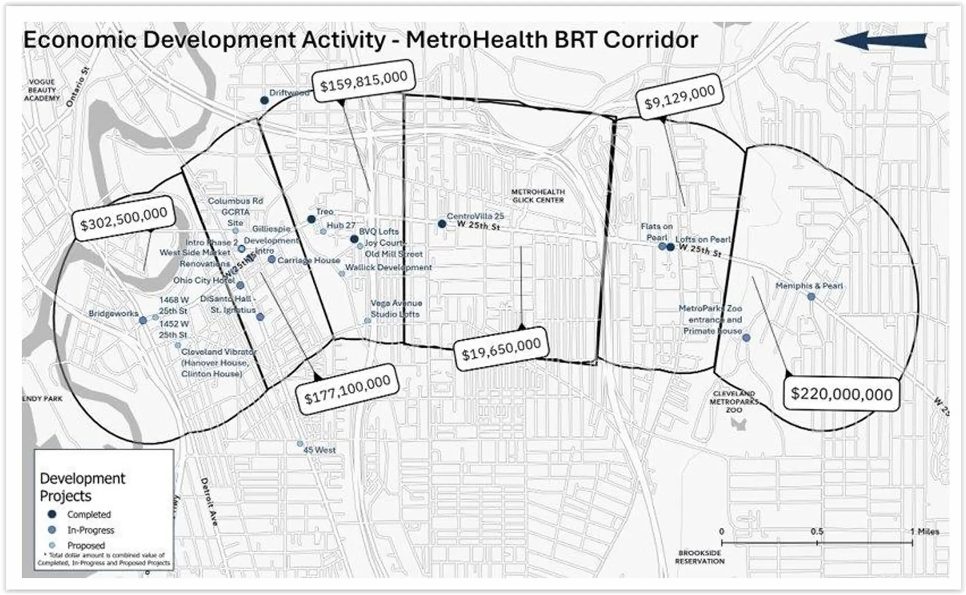 Map of the MetroHealth BRT Corridor |