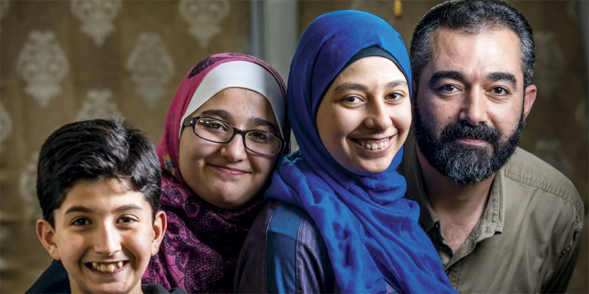 Ammar Hwanah feared for the lives of his children Mohammed, Sara and Najwa before coming to Cleveland in June. | PHOTOGRAPHED BY ANGELO MERENDINO