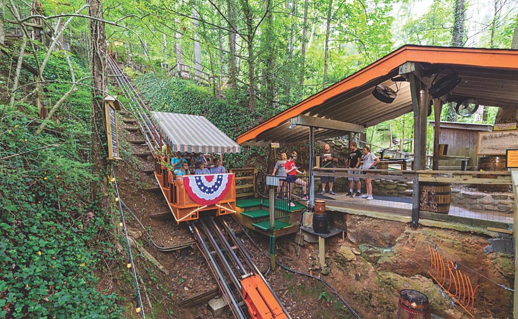 People riding hillside incline at Hillbilly Golf in Gatlinburg, Tennessee (photo courtesy of Hillbilly Golf) People riding hillside incline at Hillbilly Golf in Gatlinburg, Tennessee (photo courtesy of Hillbilly Golf)