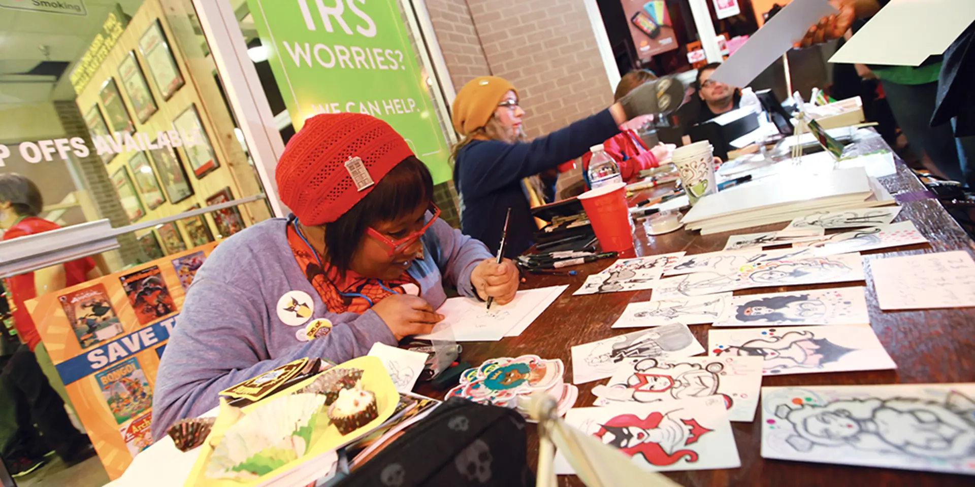 Free comic book day festivities, including demonstrations from local illustrators, at the shop. 