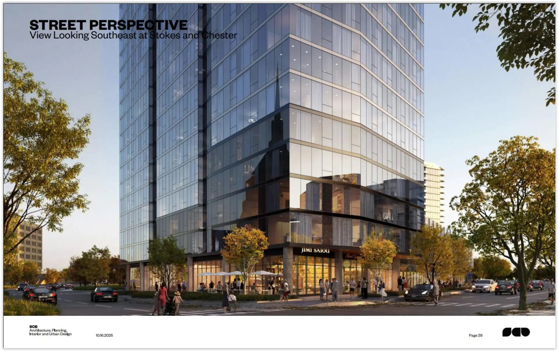 THE GROUND FLOOR OF THE NORTHEAST CORNER OF THE EAST STOKES APARTMENT TOWER WILL HAVE THE BUILDING’S MAIN LOBBY