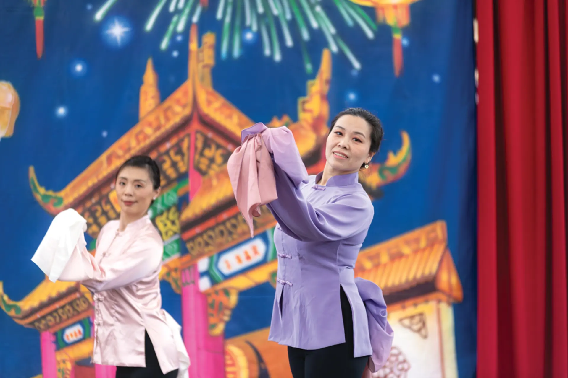 Performers onstage at Solon's Lunary New Year Festival
