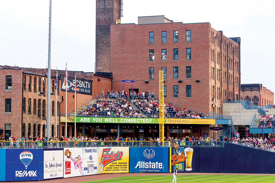 Crowded stands during a baseball game at Hensville in Toledo (photo courtesy of Hensville)