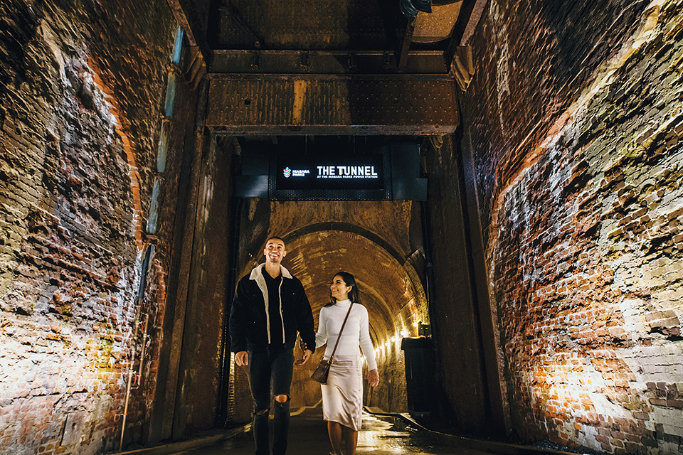 Couple at the Niagara Parks Power Station in Niagara Falls, Ontario (photo by Rob Anzit) Couple at the Niagara Parks Power Station in Niagara Falls, Ontario (photo by Rob Anzit)