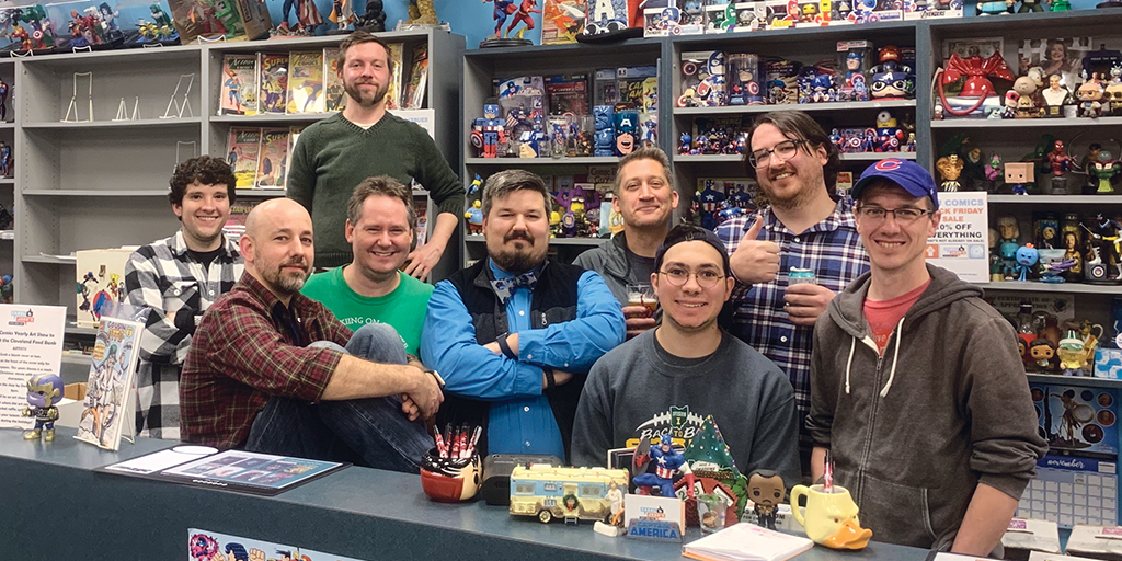 The team has grown to include Rafael Calzada, Jim Guilliams, Ben Joines-Mundy (standing), John Shearer, Jason Kucsma, Dudas, Filipe Davila, Josh Biszantz and Kevin Monahan. 