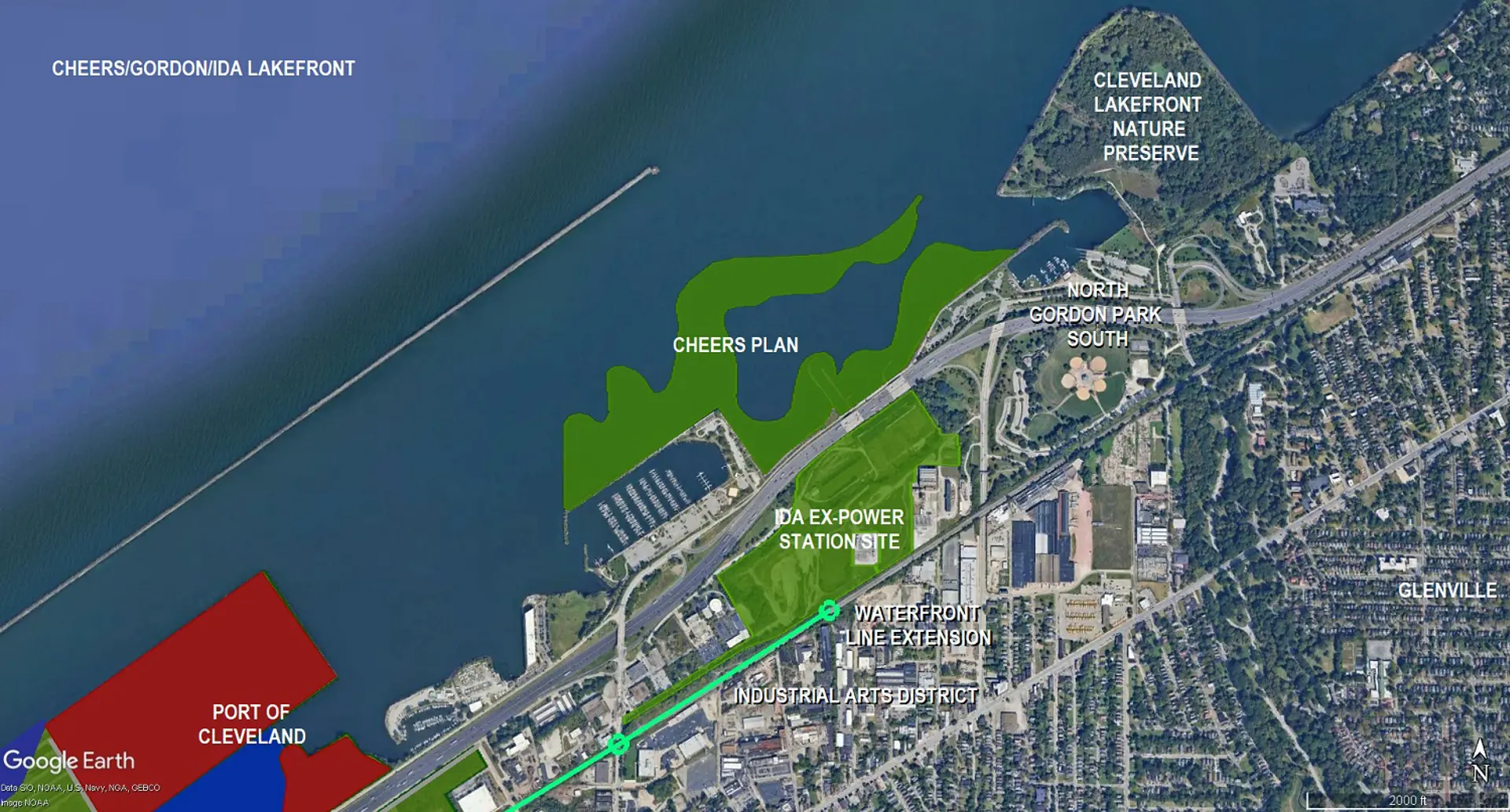 A possible redevelopment of the former Lake Shore Power Station which is where the Waterfront Line extension could end.