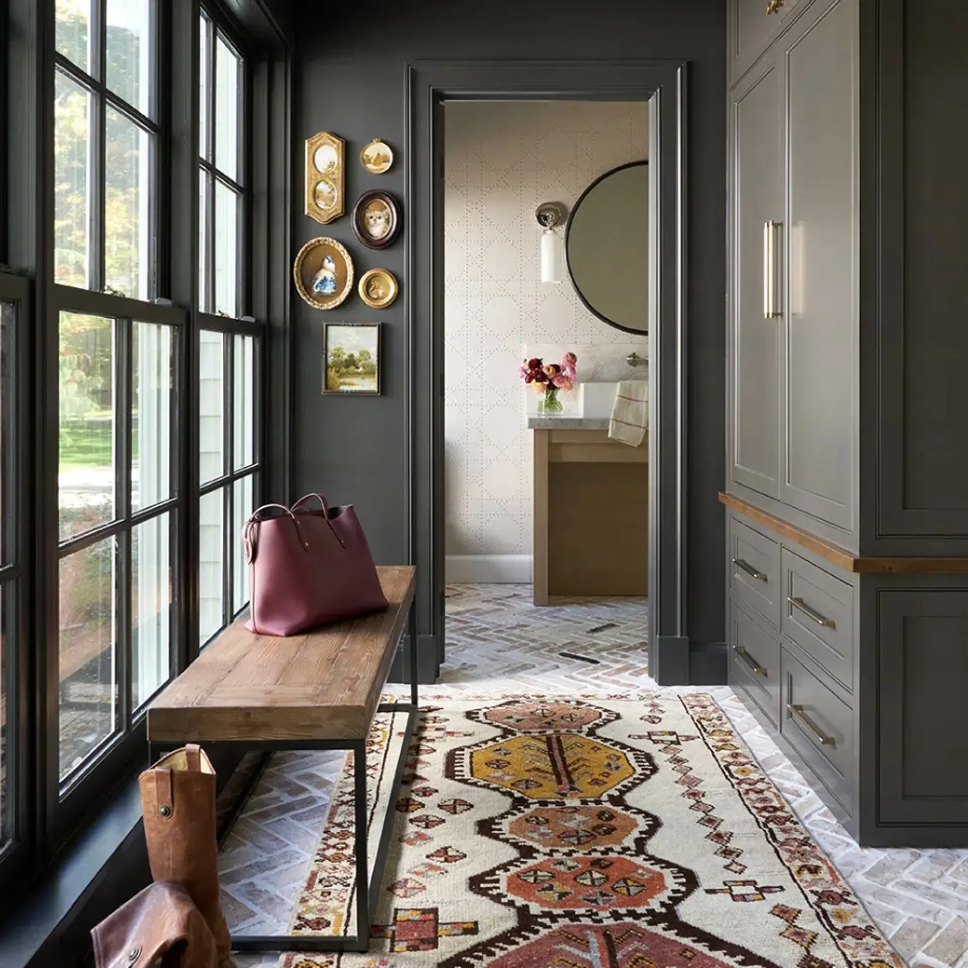 According to Libby Palmieri Schwartz, lead designer at House of L Designs in Warrensville Heights, it’s being interpreted in rich colors such as chocolate, aubergine, pine green and ochre.