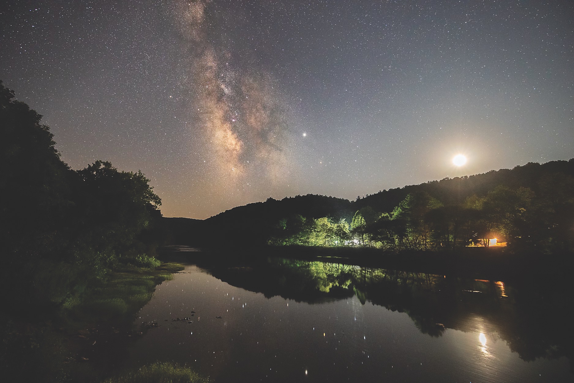 Night sky reflected in lake at Watoga State Park in Pocahontas County, West Virginia (photo by Jessie Thornton) Night sky reflected in lake at Watoga State Park in Pocahontas County, West Virginia (photo by Jessie Thornton)