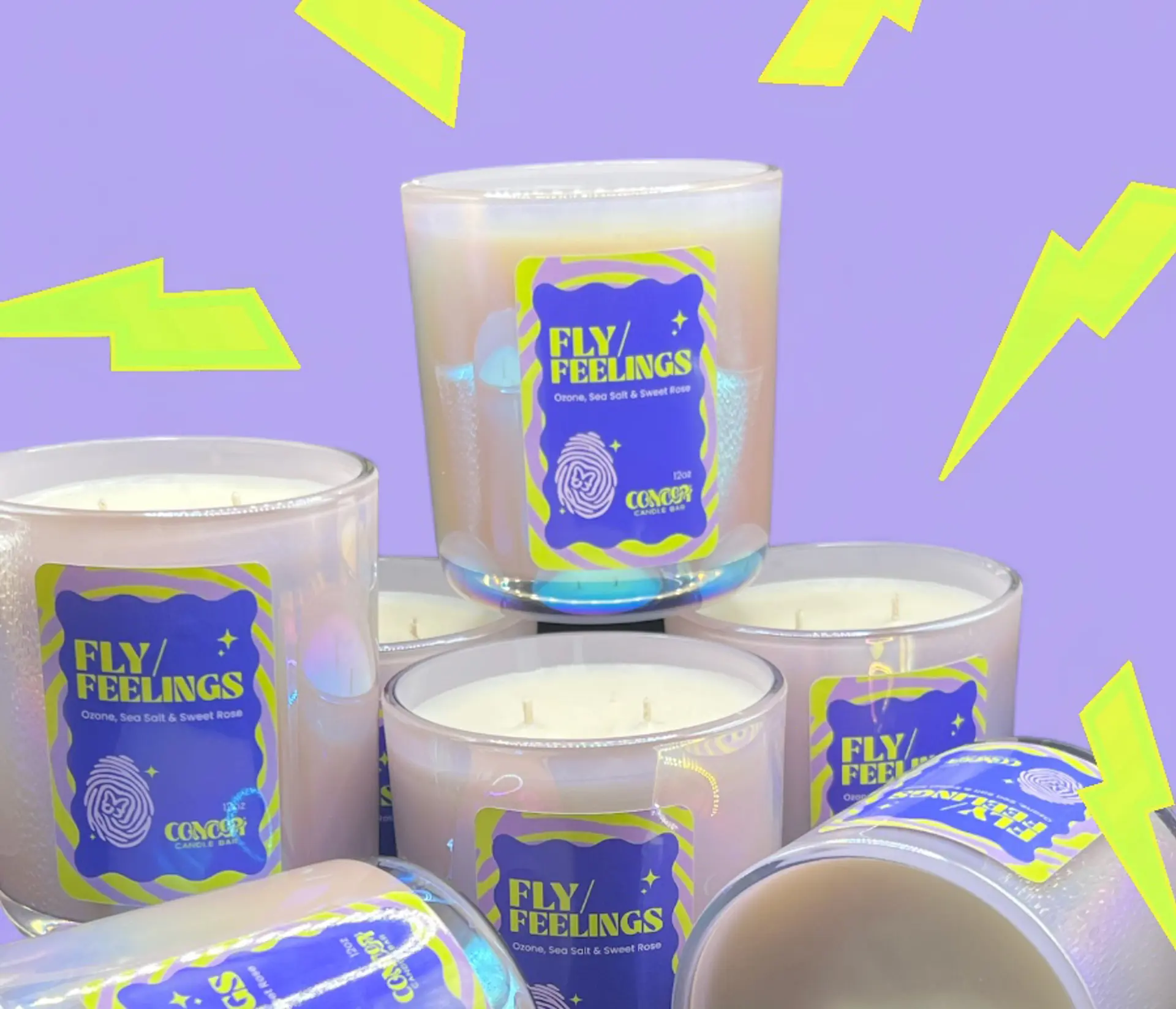 candles on a purple background