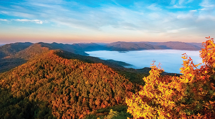 Ariel view of Cumberland Gap National Historical Park in Kentucky (photo by Jonathan Sprigler)