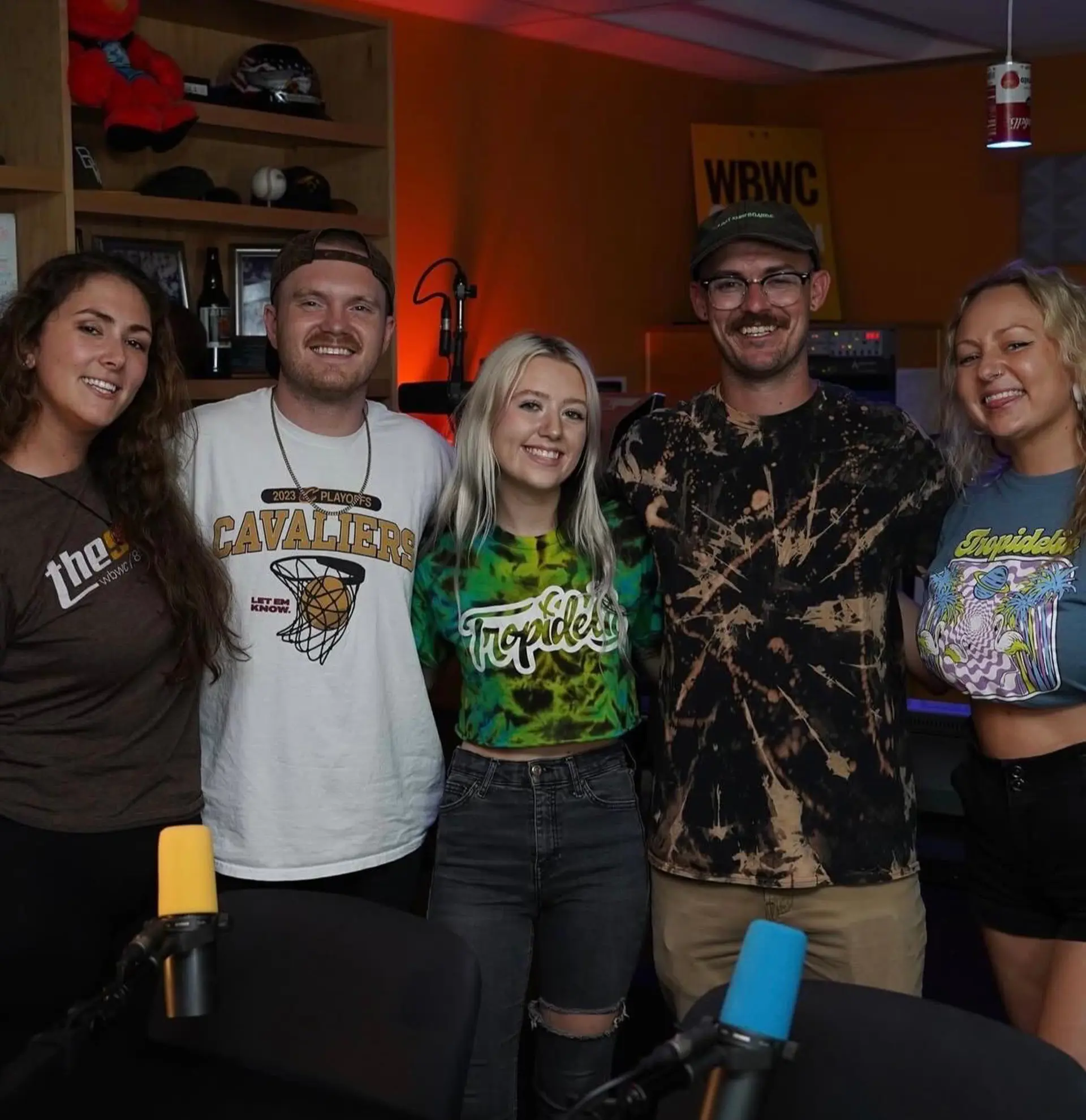 Musicians posting together.