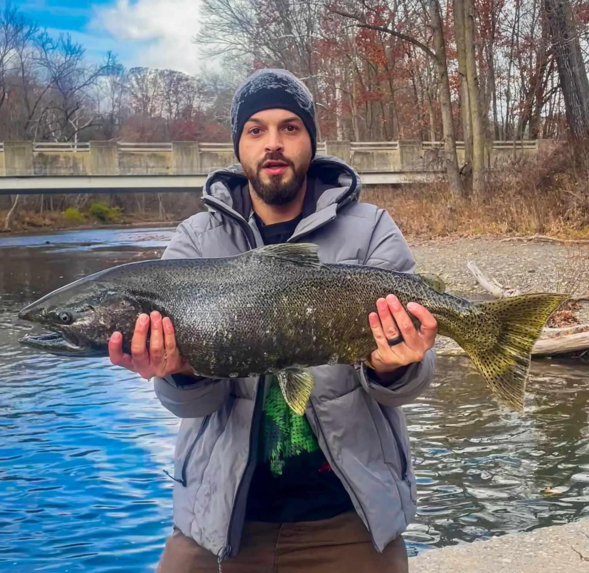 After losing it once, Mike Simon caught this salmon in the Rocky River in late November. | COURTESY MIKE DURKALEC
