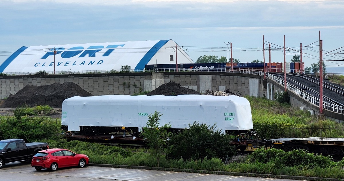 Greater Cleveland RTA’s First New Light-Rail Train Has Been Delivered