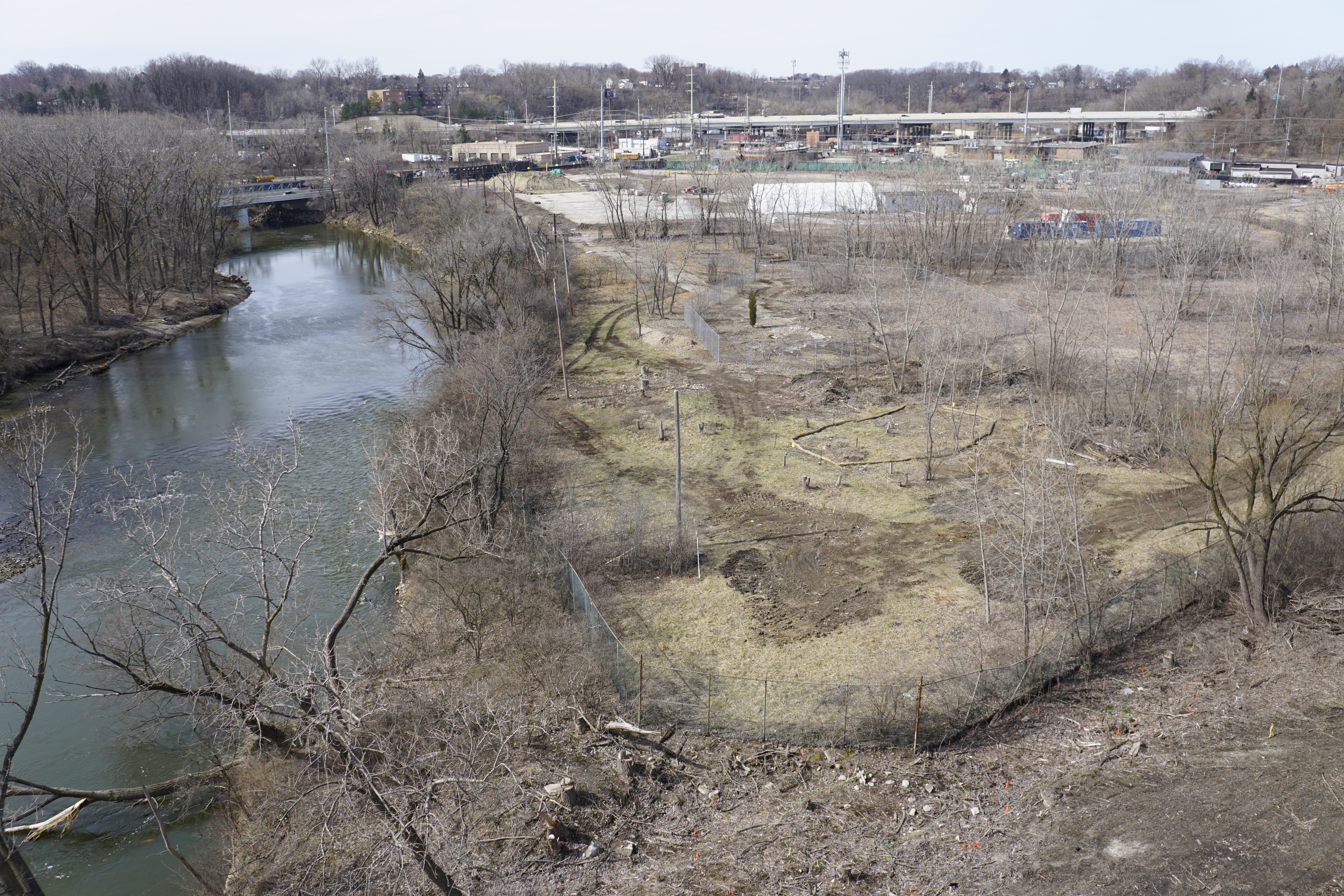 Harshaw Chemical Company cleanup site, alongside a river.
