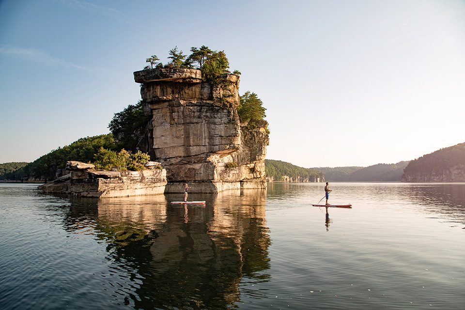 A stand-up paddleboarder on Summersville Lake in West Virginia (photo courtesy of Visit Southern West Virginia) A stand-up paddleboarder on Summersville Lake in West Virginia (photo courtesy of Visit Southern West Virginia)
