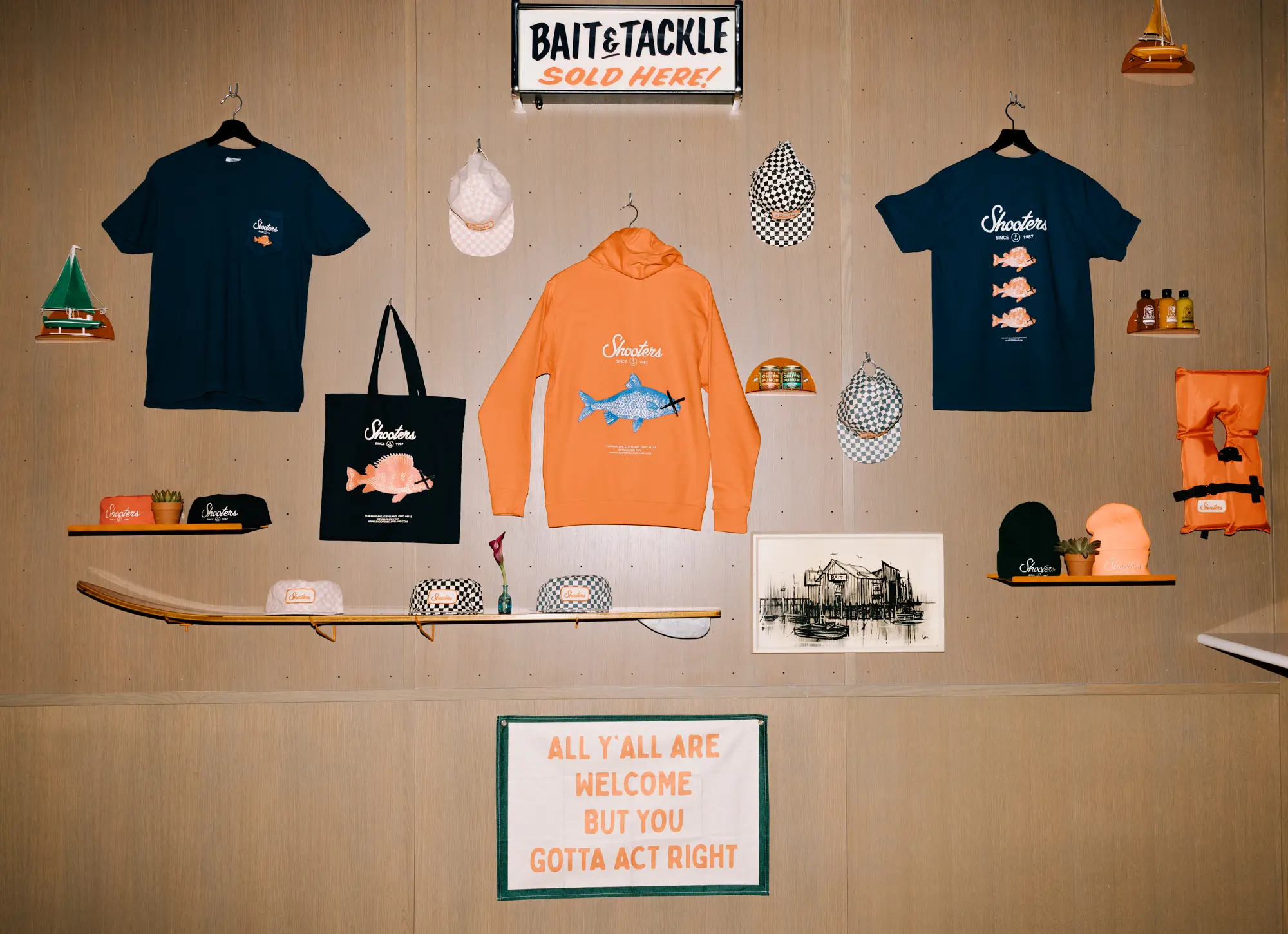 Merch at Shooters in Cleveland, Ohio