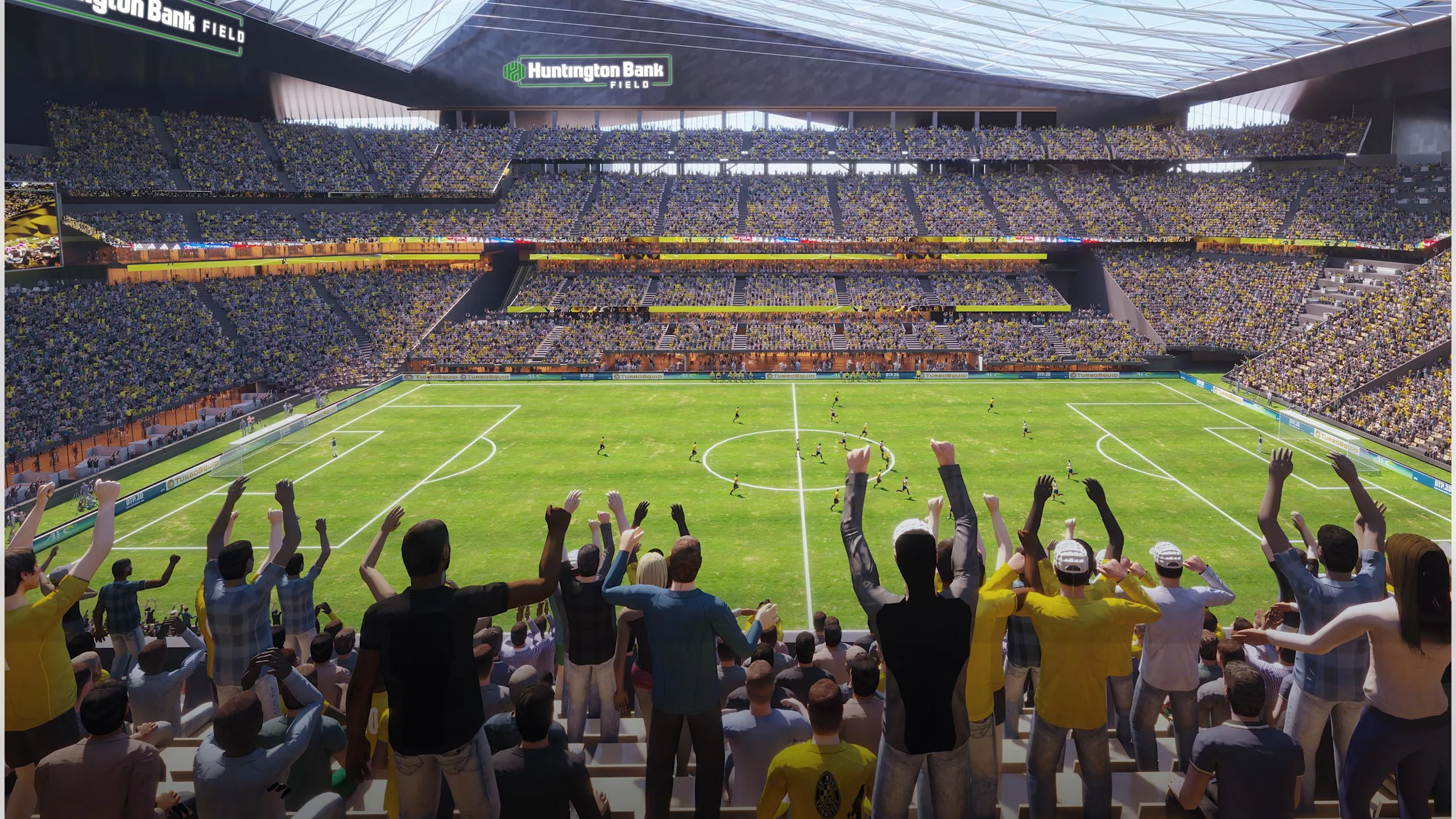 Renderings of soccer in the Browns new Huntington Bank Field