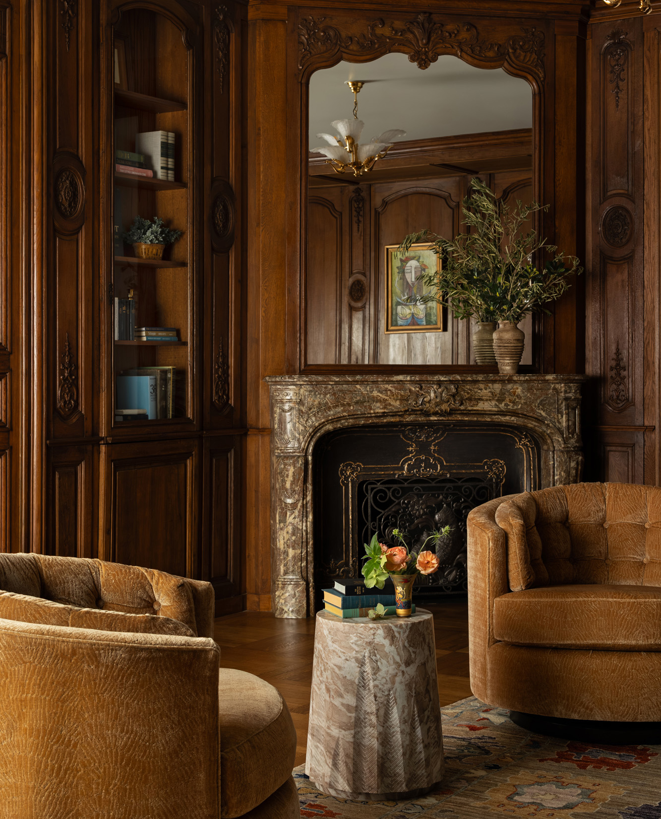 Shaker Heights library with wood paneling