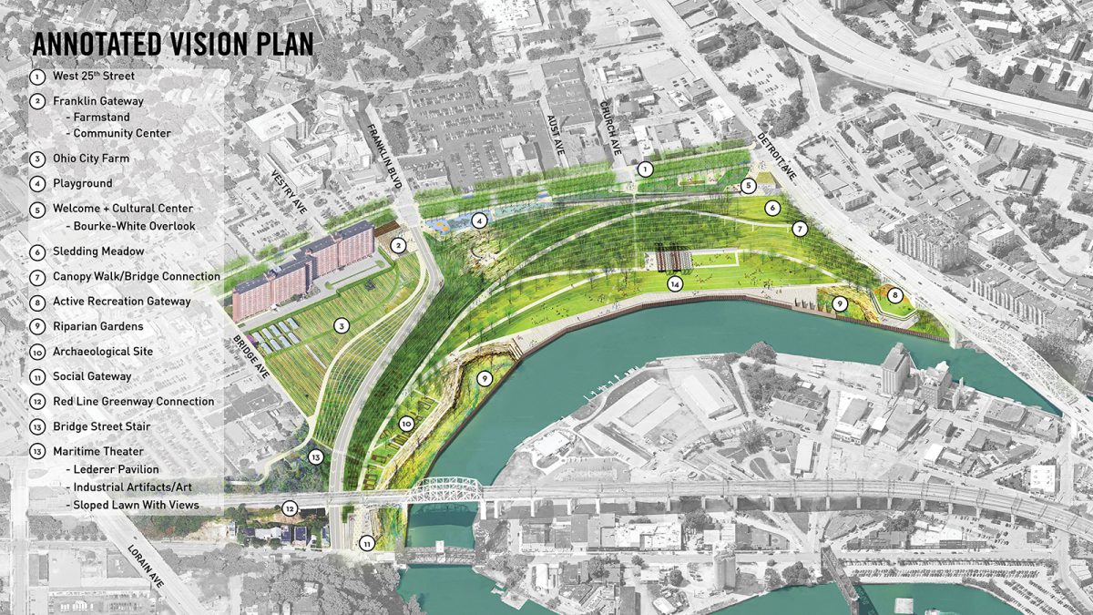 Map of the proposed Irishtown Bend Park