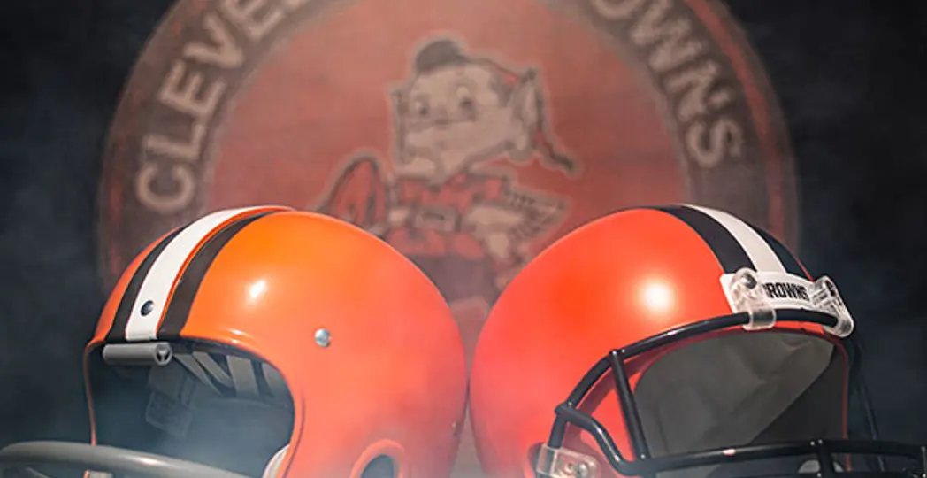 football browns helmet Cleveland Shape Cut Pennant Coming in at about 6 tall Iconic Cleveland: The History Behind