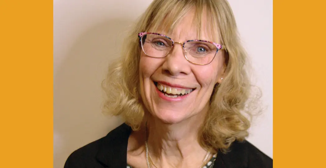 a woman smiling