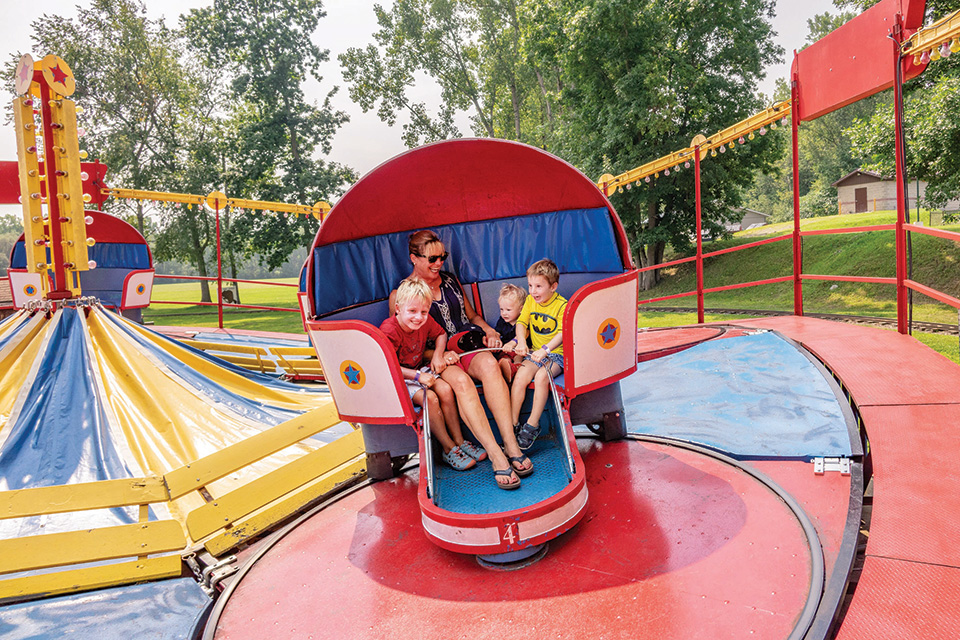 Family on Tilt-a-Whirl at Midway State Park in Bemus Point, New York (photo courtesy of Chautauqua County Visitors Bureau) Family on Tilt-a-Whirl at Midway State Park in Bemus Point, New York (photo courtesy of Chautauqua County Visitors Bureau)