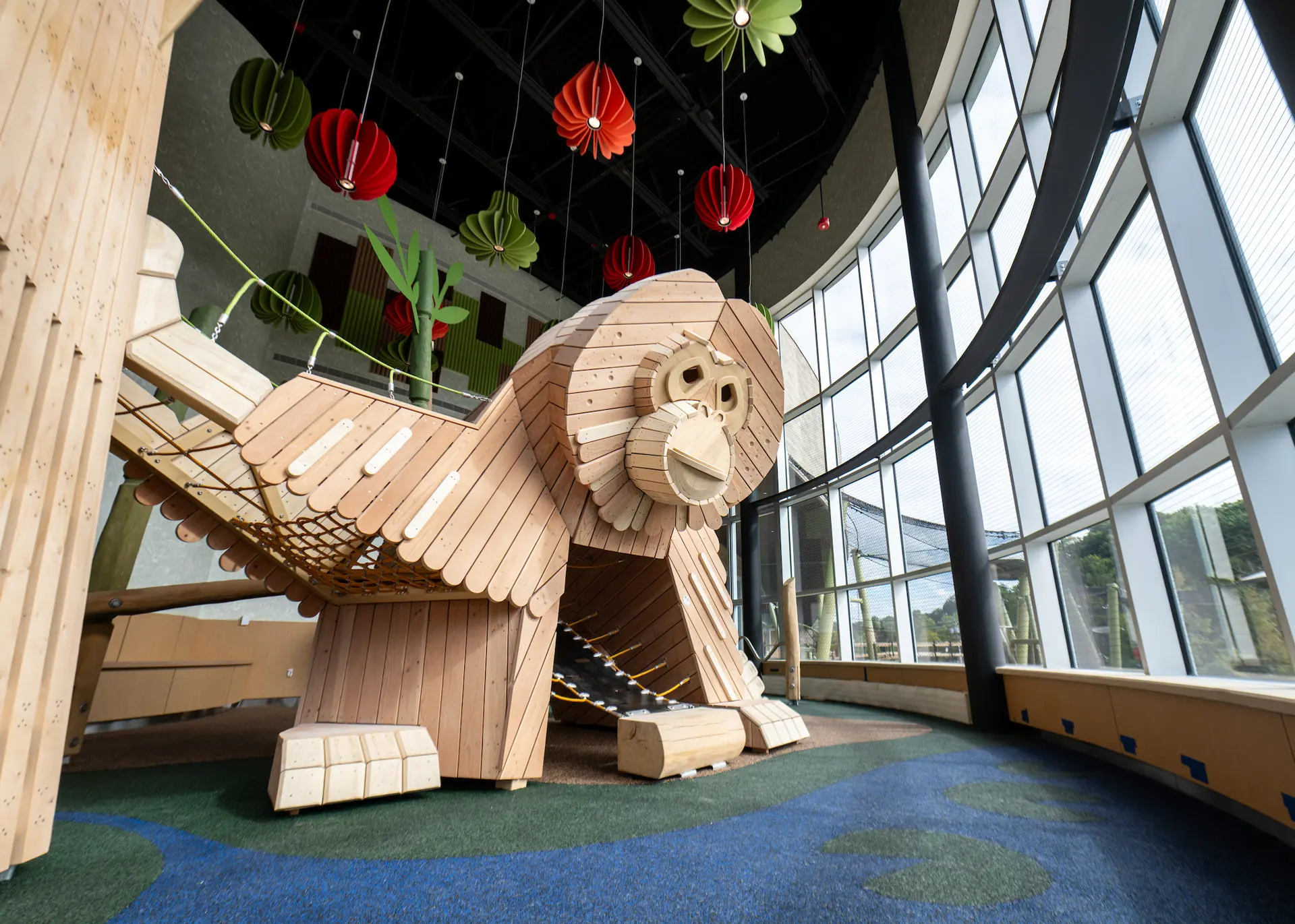 Orangutan-shaped play space
