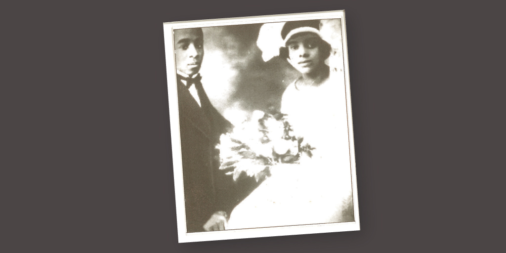 Lessie and Robert Brown on their wedding day in 1925.