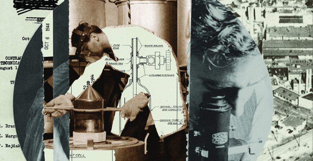 Harshaw Chemical Co. contributed to uranium processing for the atomic bomb. (Photo illustration by Mark Harris)