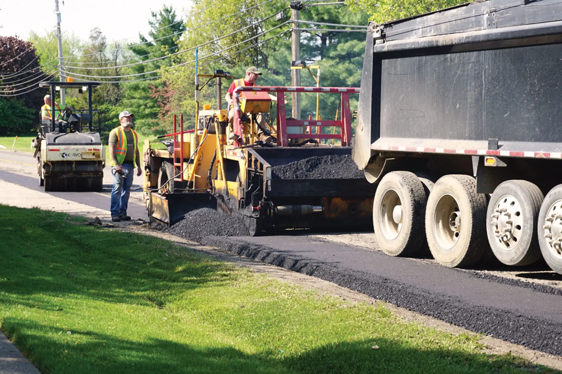 A team working on a road repair