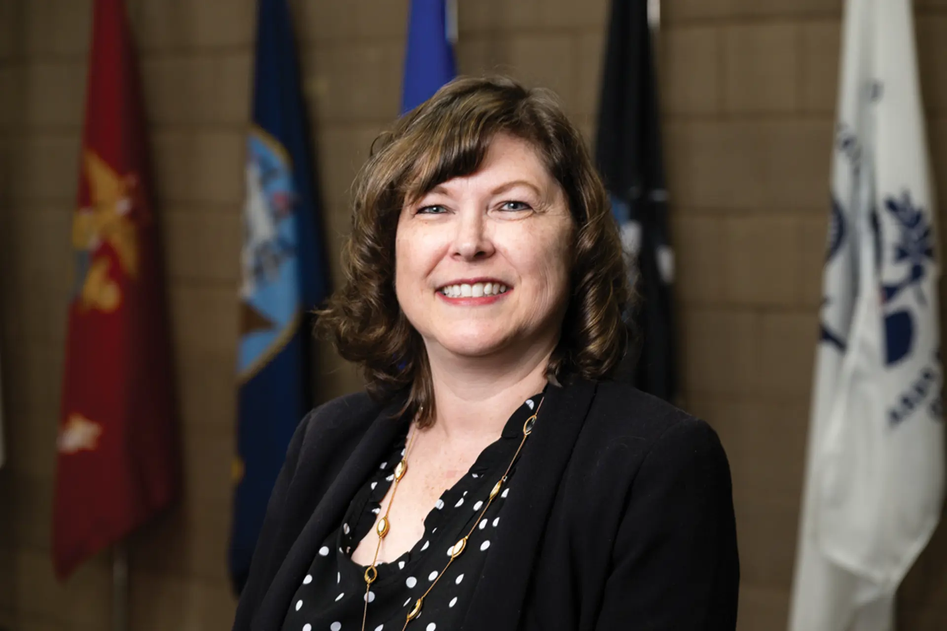 a woman smiling