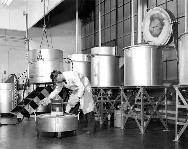 Worker at Harshaw Chemical Co.