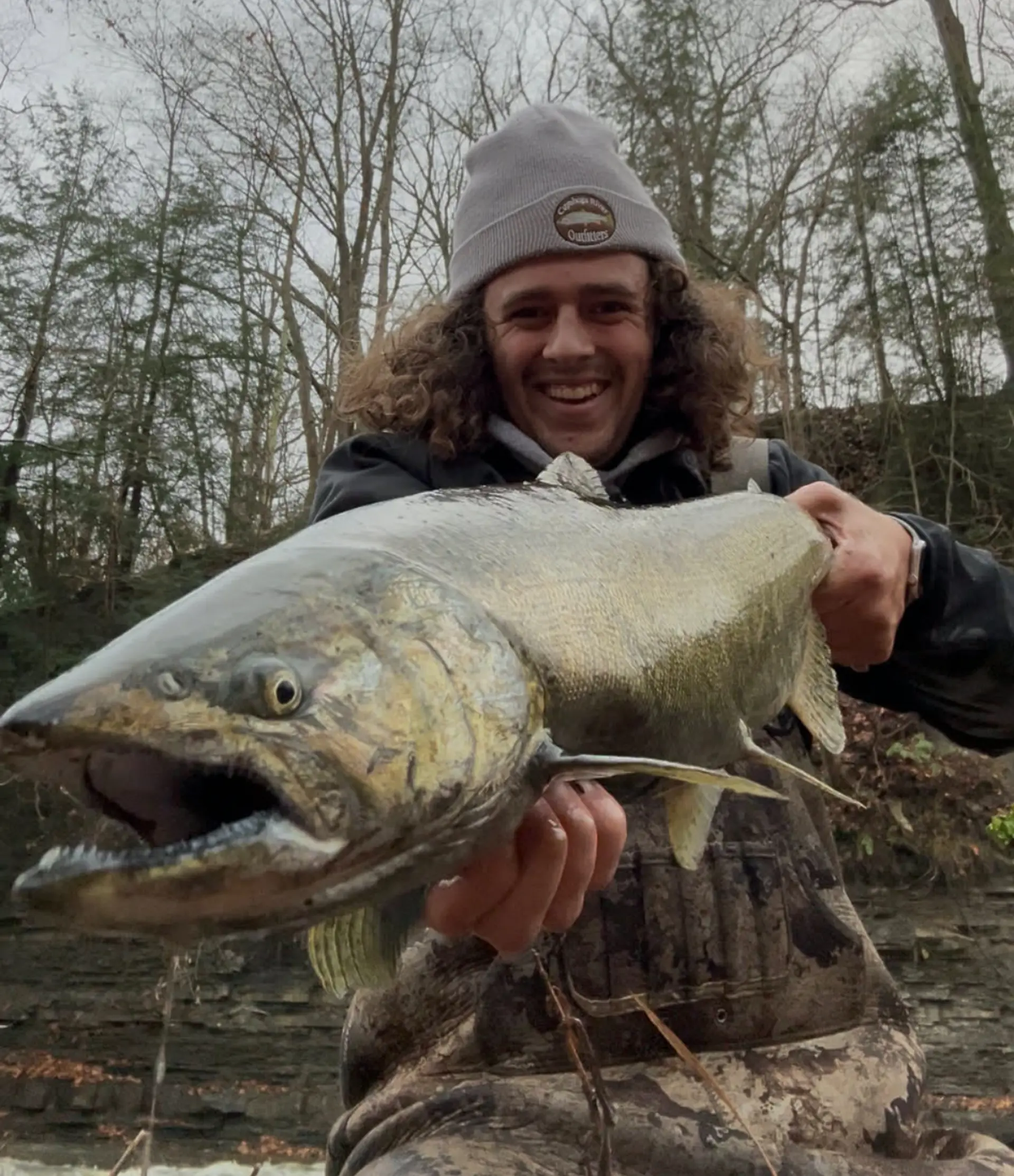 Ryan Williams caught this king, aka chinook, salmon in the Chagrin River in late November 2025. | COURTESY MIKE DURKALEC