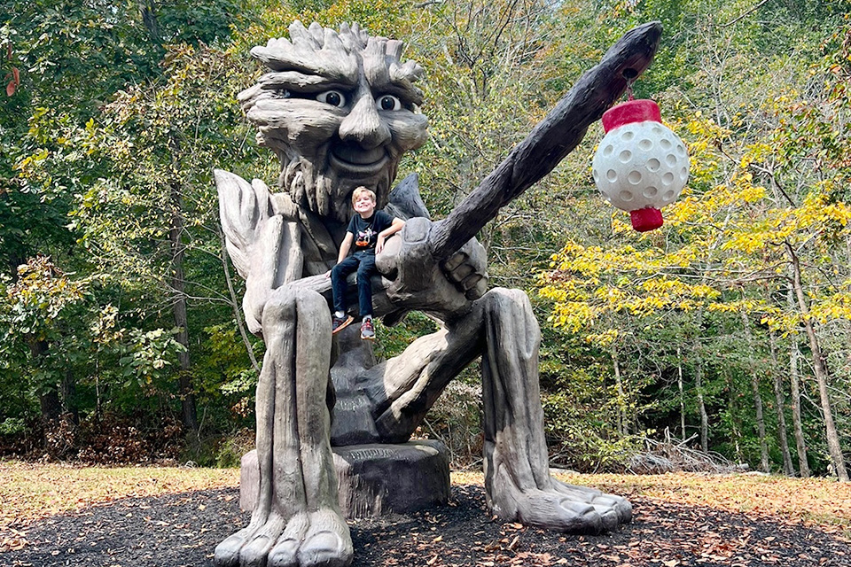 Kid posing with Big Twigs statue at Lake Malone State Park in Dunmor, Kentucky (photo by Ruth Jackson) Kid posing with Big Twigs statue at Lake Malone State Park in Dunmor, Kentucky (photo by Ruth Jackson)