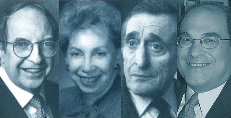 Above, from right: Albert Ratner, the late Ruth Ratner Miller, Sam Miller and Charles Ratner have deep roots in the community.