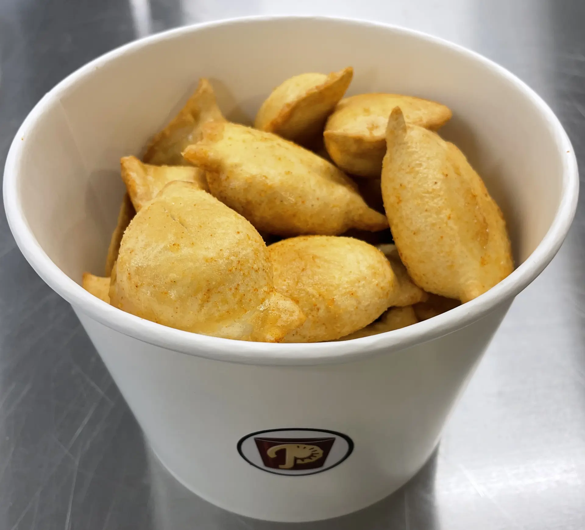 bucket of pierogi