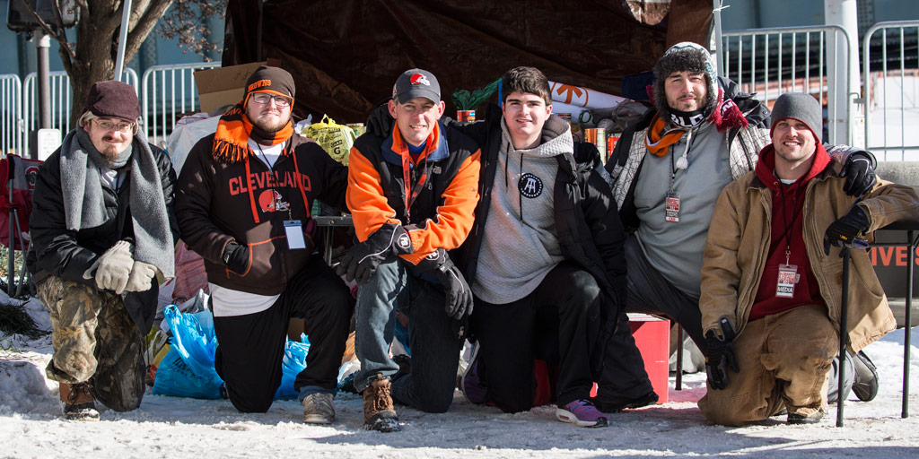 Browns Perfect Season Parade Committee (left to right): Josh Ogden, Mike Shaw, Chris McNeil, Matt Allaire, Cam Carmen and Kevin Beard