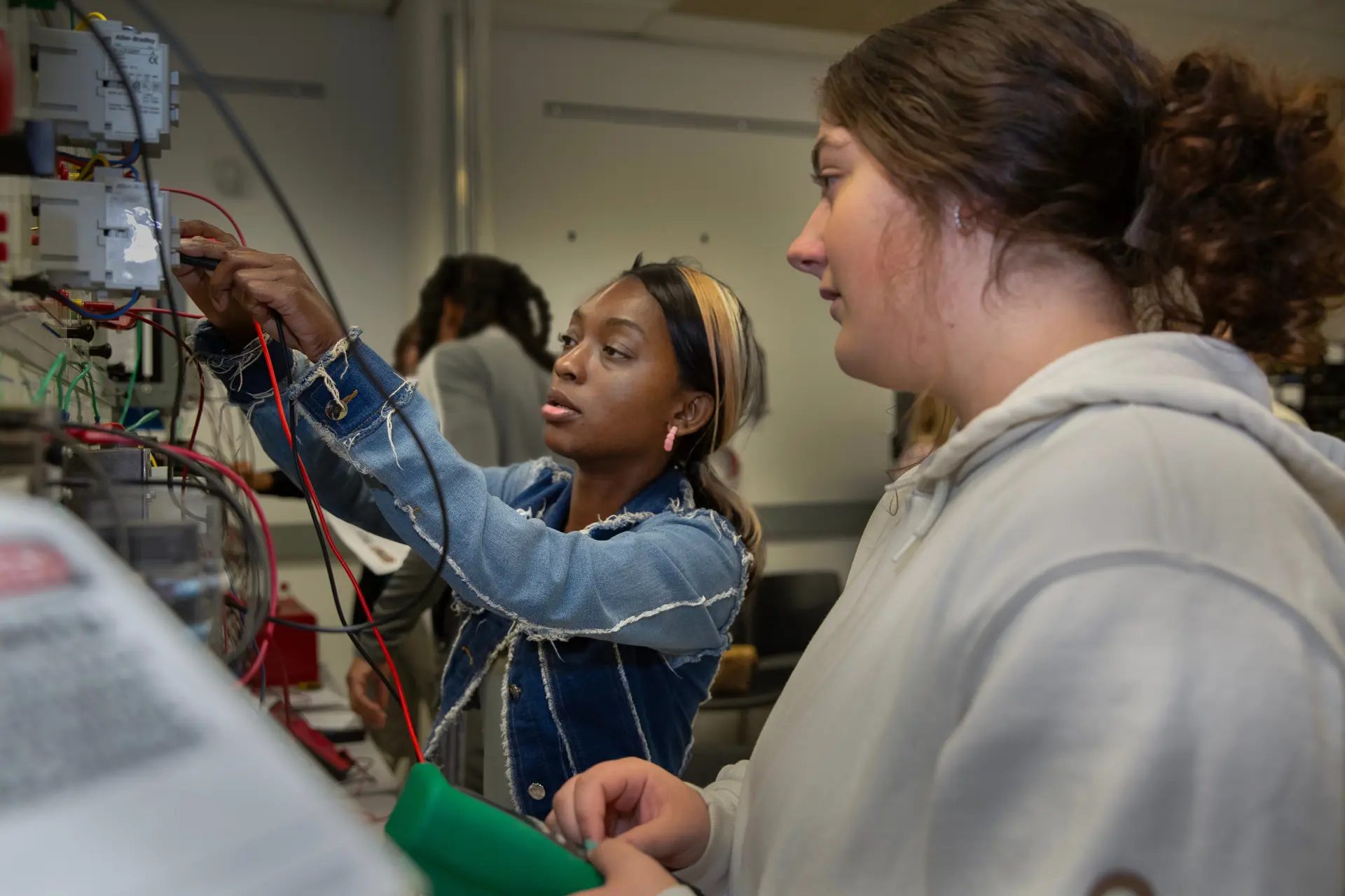 Students working with Tech