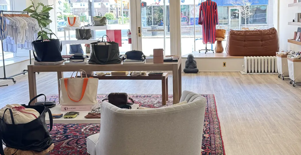 store with purses and clothes