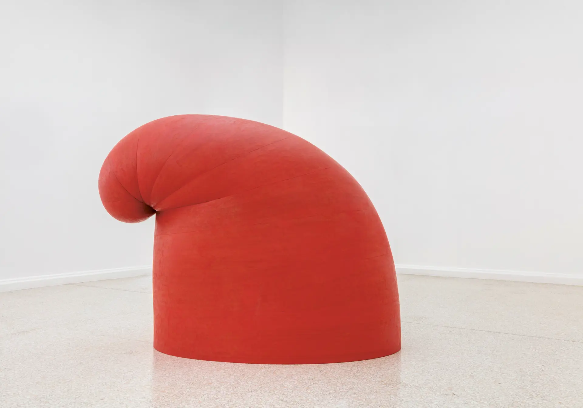 Red phrygian cap sculpture by Martin Puryear
